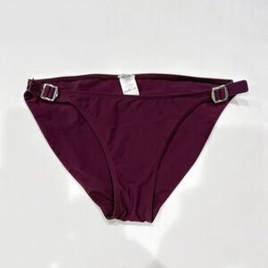 Orlebar Brown Women Bikini Bottom Burgundy Side Buckle EU 38 US 6 Old Money